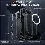 Til iPhone 16 Plus Magnetisk Etui med Skærmfilm Fuld Beskyttelse PC + TPU Telefoncover