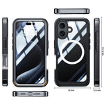 Til iPhone 16 Plus Magnetisk Etui med Skærmfilm Fuld Beskyttelse PC + TPU Telefoncover