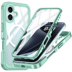 Til iPhone 16 Plus Magnetisk Etui med Skærmfilm Fuld Beskyttelse PC + TPU Telefoncover