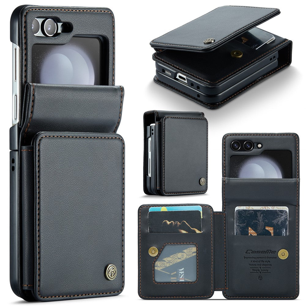 For Samsung Galaxy Z Flip7 FE 5G / Z Flip6 5G Phone Case CASEME C22 Leather Back Cover with RFID Blocking Card Slots
