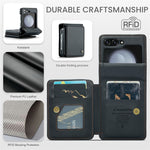 For Samsung Galaxy Z Flip7 FE 5G / Z Flip6 5G Phone Case CASEME C22 Leather Back Cover with RFID Blocking Card Slots