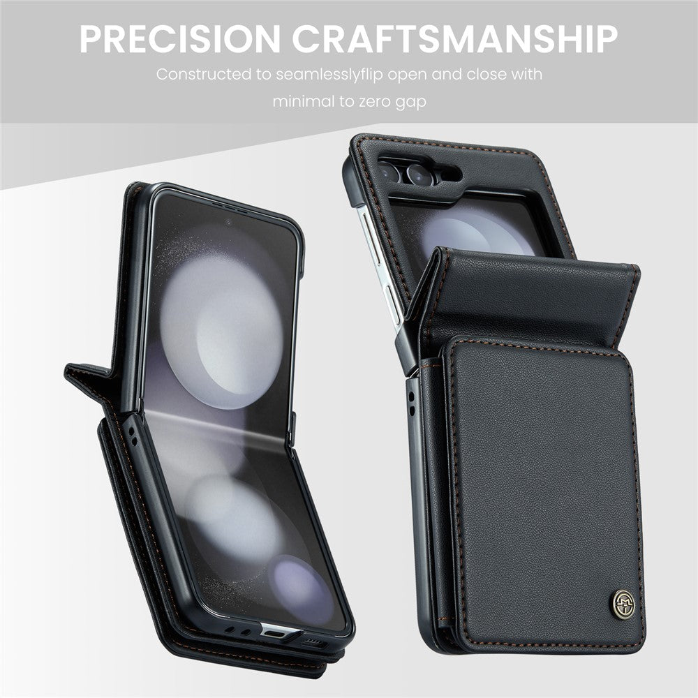 For Samsung Galaxy Z Flip7 FE 5G / Z Flip6 5G Phone Case CASEME C22 Leather Back Cover with RFID Blocking Card Slots