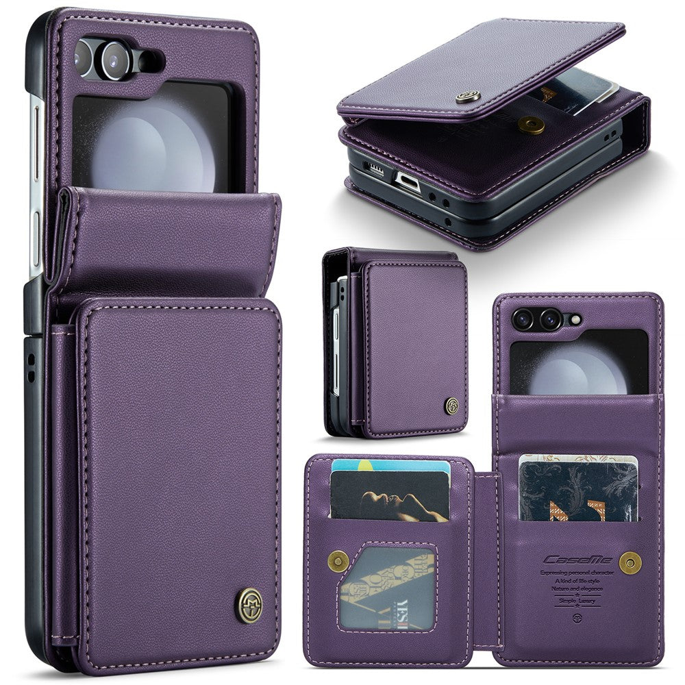For Samsung Galaxy Z Flip7 FE 5G / Z Flip6 5G Phone Case CASEME C22 Leather Back Cover with RFID Blocking Card Slots