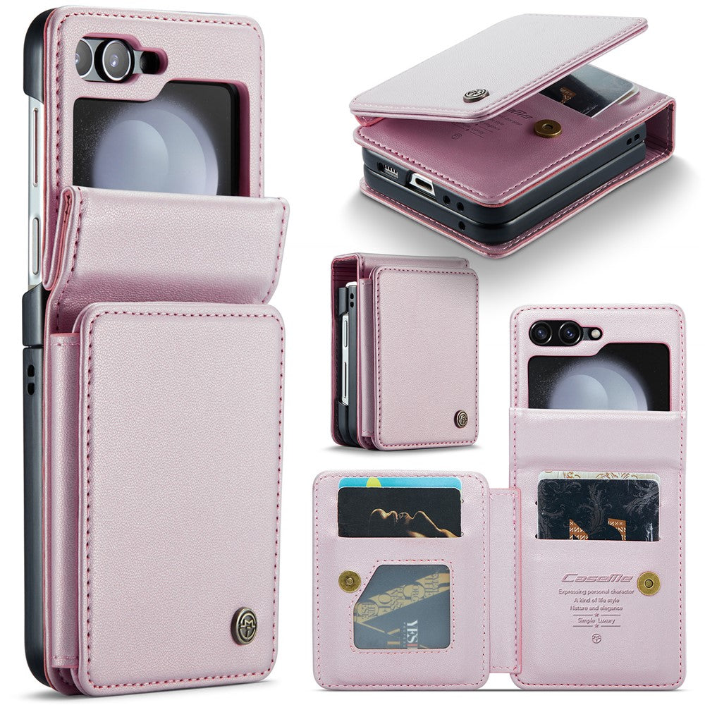 For Samsung Galaxy Z Flip7 FE 5G / Z Flip6 5G Phone Case CASEME C22 Leather Back Cover with RFID Blocking Card Slots