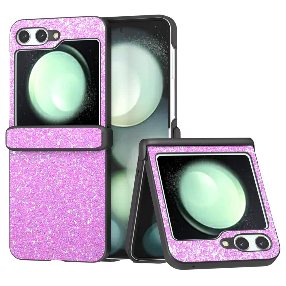 For Samsung Galaxy Z Flip7 FE 5G / Z Flip6 5G Easy Folding Phone Case PC+PU Leather Phone Shell