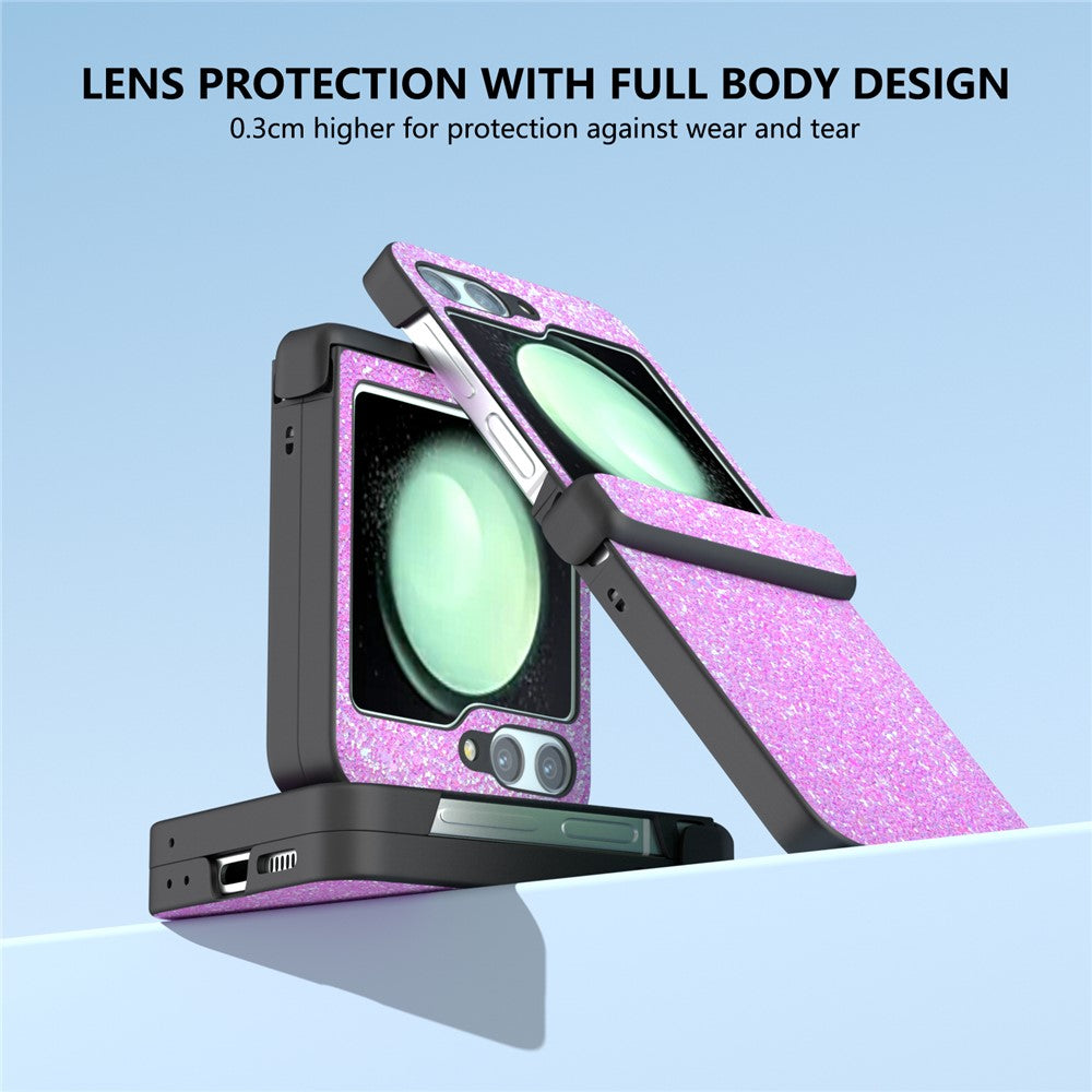 For Samsung Galaxy Z Flip7 FE 5G / Z Flip6 5G Easy Folding Phone Case PC+PU Leather Phone Shell