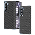 Til Samsung Galaxy Z Fold6 5G telefoncover galvanisering linse kulfibertekstur PC cover