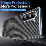 Til Samsung Galaxy Z Fold6 5G telefoncover galvanisering linse kulfibertekstur PC cover