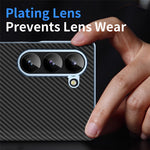 Til Samsung Galaxy Z Fold6 5G telefoncover galvanisering linse kulfibertekstur PC cover