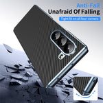 Til Samsung Galaxy Z Fold6 5G telefoncover galvanisering linse kulfibertekstur PC cover