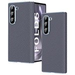 Til Samsung Galaxy Z Fold6 5G telefoncover galvanisering linse kulfibertekstur PC cover