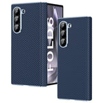 Til Samsung Galaxy Z Fold6 5G telefoncover galvanisering linse kulfibertekstur PC cover