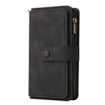 For iPhone 17e / 16e Zipper Wallet Case with 15 Card Slots and Strap Leather Phone Cover