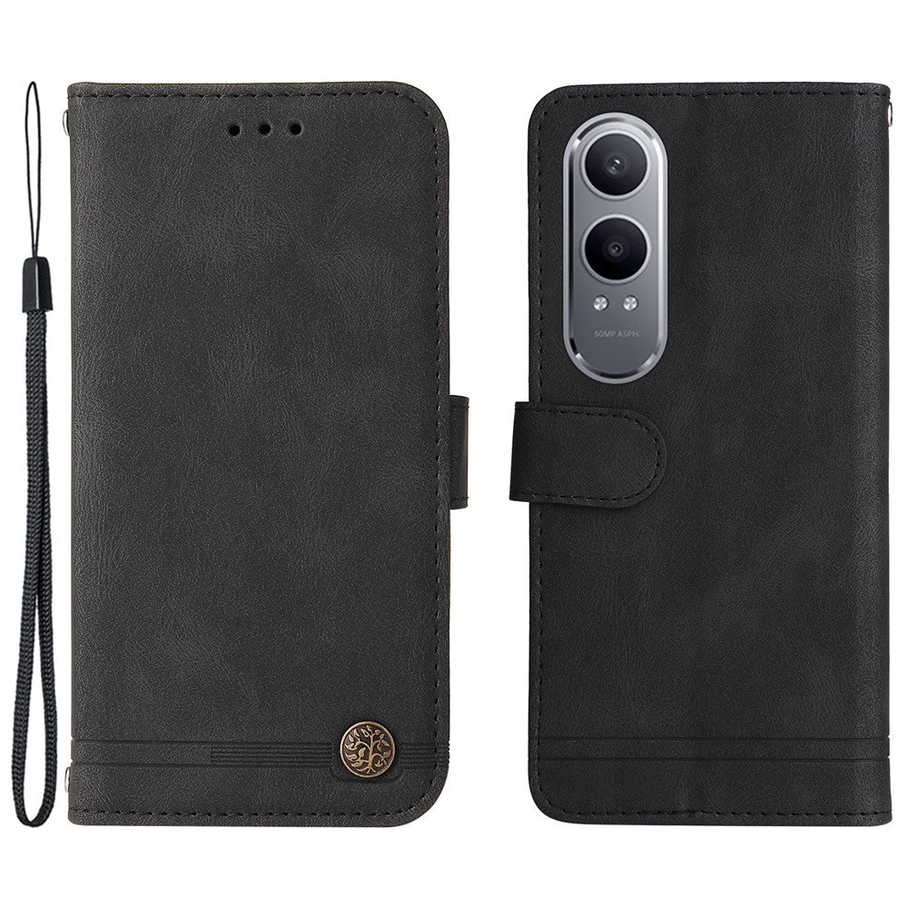 For OnePlus Nord CE4 Lite 5G / Oppo K12x 5G (China) Leather Wallet Cases Skin Touch Phone Cover Stand with Strap