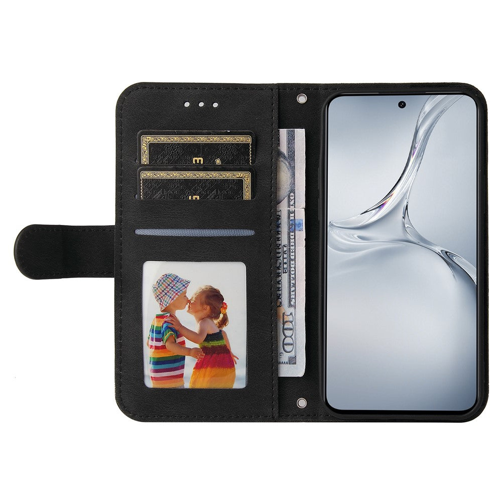 For OnePlus Nord CE4 Lite 5G / Oppo K12x 5G (China) Leather Wallet Cases Skin Touch Phone Cover Stand with Strap