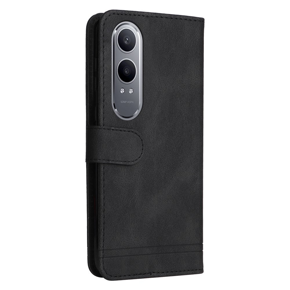 For OnePlus Nord CE4 Lite 5G / Oppo K12x 5G (China) Leather Wallet Cases Skin Touch Phone Cover Stand with Strap
