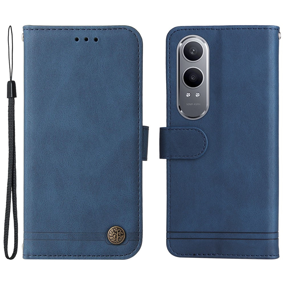 For OnePlus Nord CE4 Lite 5G / Oppo K12x 5G (China) Leather Wallet Cases Skin Touch Phone Cover Stand with Strap