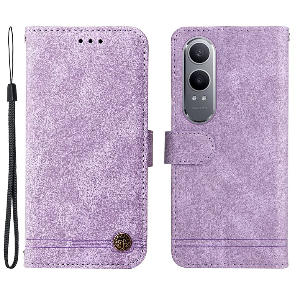 For OnePlus Nord CE4 Lite 5G / Oppo K12x 5G (China) Leather Wallet Cases Skin Touch Phone Cover Stand with Strap