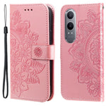 For OnePlus Nord CE4 Lite 5G / Oppo K12x 5G (China) Case Floral Pattern PU Leather Wallet Stand Phone Cover