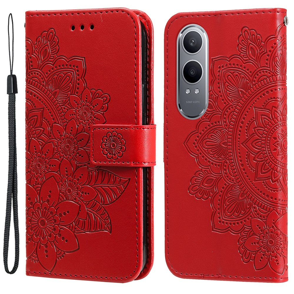 For OnePlus Nord CE4 Lite 5G / Oppo K12x 5G (China) Case Floral Pattern PU Leather Wallet Stand Phone Cover
