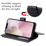 For iPhone 17e / 16e Leather Case with 10 Card Holder Phone Cover Stand