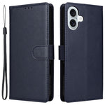 Til iPhone 16 Plus Pung Etui 3 Kortpladser Slankt PU Læder Stander Telefon Cover