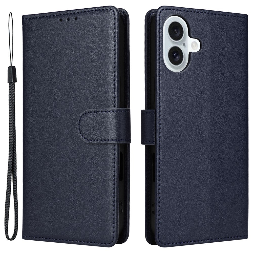 Til iPhone 16 Plus Pung Etui 3 Kortpladser Slankt PU Læder Stander Telefon Cover