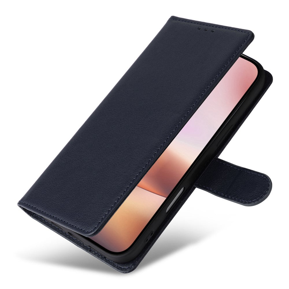 Til iPhone 16 Plus Pung Etui 3 Kortpladser Slankt PU Læder Stander Telefon Cover