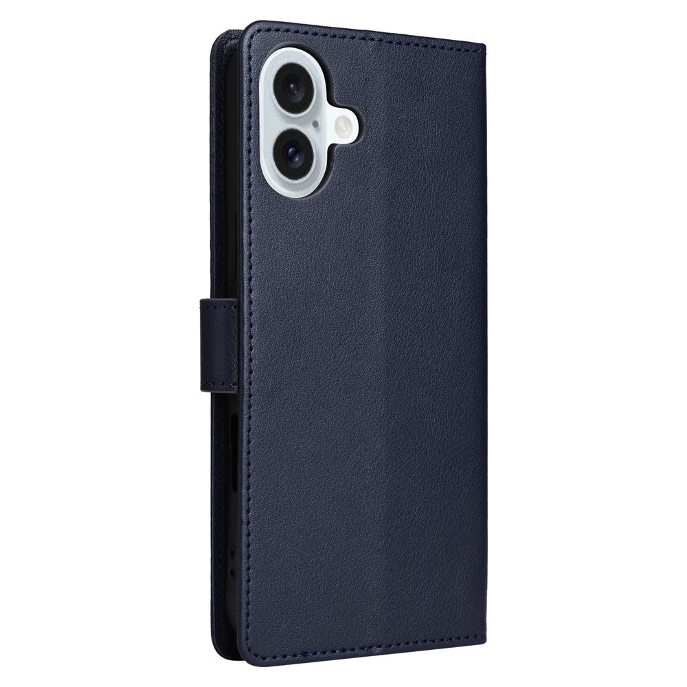 Til iPhone 16 Plus Pung Etui 3 Kortpladser Slankt PU Læder Stander Telefon Cover
