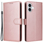 Til iPhone 16 Plus Pung Etui 3 Kortpladser Slankt PU Læder Stander Telefon Cover