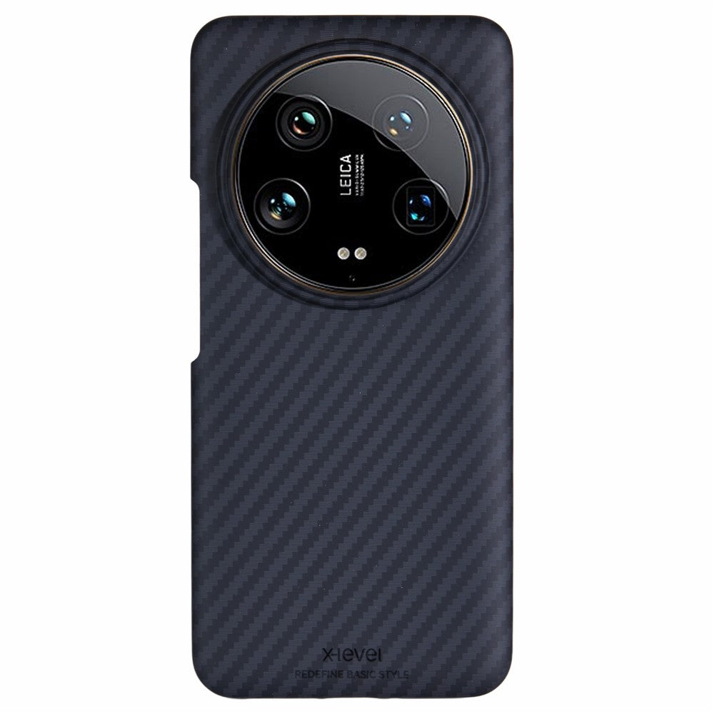 X-LEVEL For Xiaomi 14 Ultra Case Thin Hard PC Carbon Fiber Texture Protective Cover