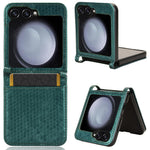 For Samsung Galaxy Z Flip7 FE 5G / Z Flip6 5G Phone Case with Card Holder Imprinted Dot Pattern Leather Phone Cover