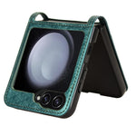 For Samsung Galaxy Z Flip7 FE 5G / Z Flip6 5G Phone Case with Card Holder Imprinted Dot Pattern Leather Phone Cover
