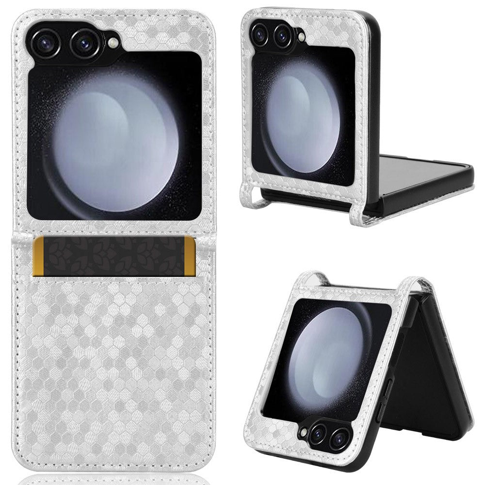 For Samsung Galaxy Z Flip7 FE 5G / Z Flip6 5G Phone Case with Card Holder Imprinted Dot Pattern Leather Phone Cover