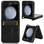 For Samsung Galaxy Z Flip7 FE 5G / Z Flip6 5G Phone Case with Card Holder Imprinted Dot Pattern Leather Phone Cover