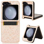 For Samsung Galaxy Z Flip7 FE 5G / Z Flip6 5G Phone Case with Card Holder Imprinted Dot Pattern Leather Phone Cover