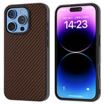ABEEL For iPhone 16 Pro Max Case Leather+PC+TPU Phone Cover Carbon Fiber Texture