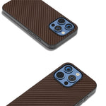 ABEEL For iPhone 16 Pro Max Case Leather+PC+TPU Phone Cover Carbon Fiber Texture