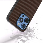 ABEEL For iPhone 16 Pro Max Case Leather+PC+TPU Phone Cover Carbon Fiber Texture