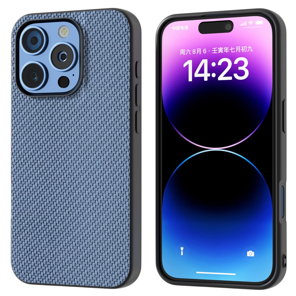 ABEEL For iPhone 16 Pro Max Case Leather+PC+TPU Phone Cover Carbon Fiber Texture