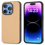 ABEEL For iPhone 16 Pro Max Case Leather+PC+TPU Phone Cover Carbon Fiber Texture