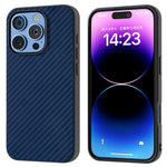 ABEEL For iPhone 16 Pro Max Case Leather+PC+TPU Phone Cover Carbon Fiber Texture