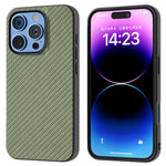 ABEEL For iPhone 16 Pro Max Case Leather+PC+TPU Phone Cover Carbon Fiber Texture