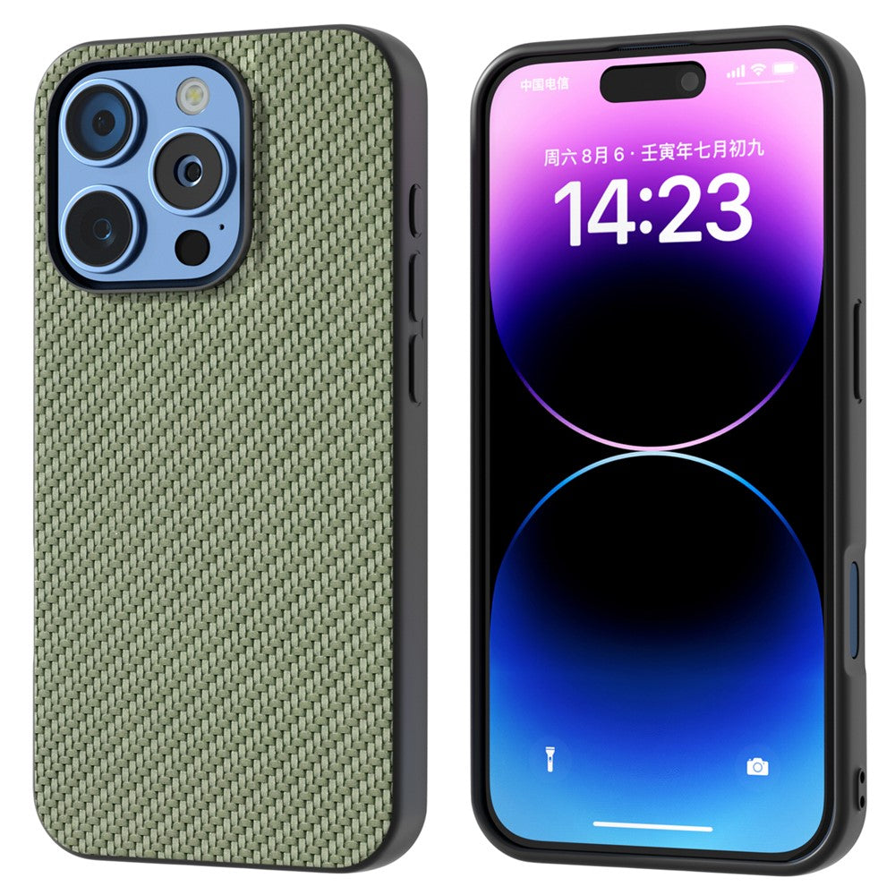 ABEEL For iPhone 16 Pro Case Carbon Fiber Texture PU+PC+TPU Phone Cover