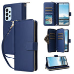 R20 For Samsung Galaxy A23 4G / A23 5G (Global Version) Leather Case Zipper Pocket Stand