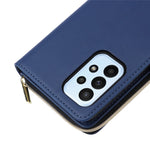 R20 For Samsung Galaxy A23 4G / A23 5G (Global Version) Leather Case Zipper Pocket Stand