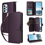 R20 For Samsung Galaxy A23 4G / A23 5G (Global Version) Leather Case Zipper Pocket Stand