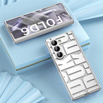 Til Samsung Galaxy Z Fold6 5G Etui Elektroplettering PC Telefoncover med Skærmbeskytter af Hærdet Glas