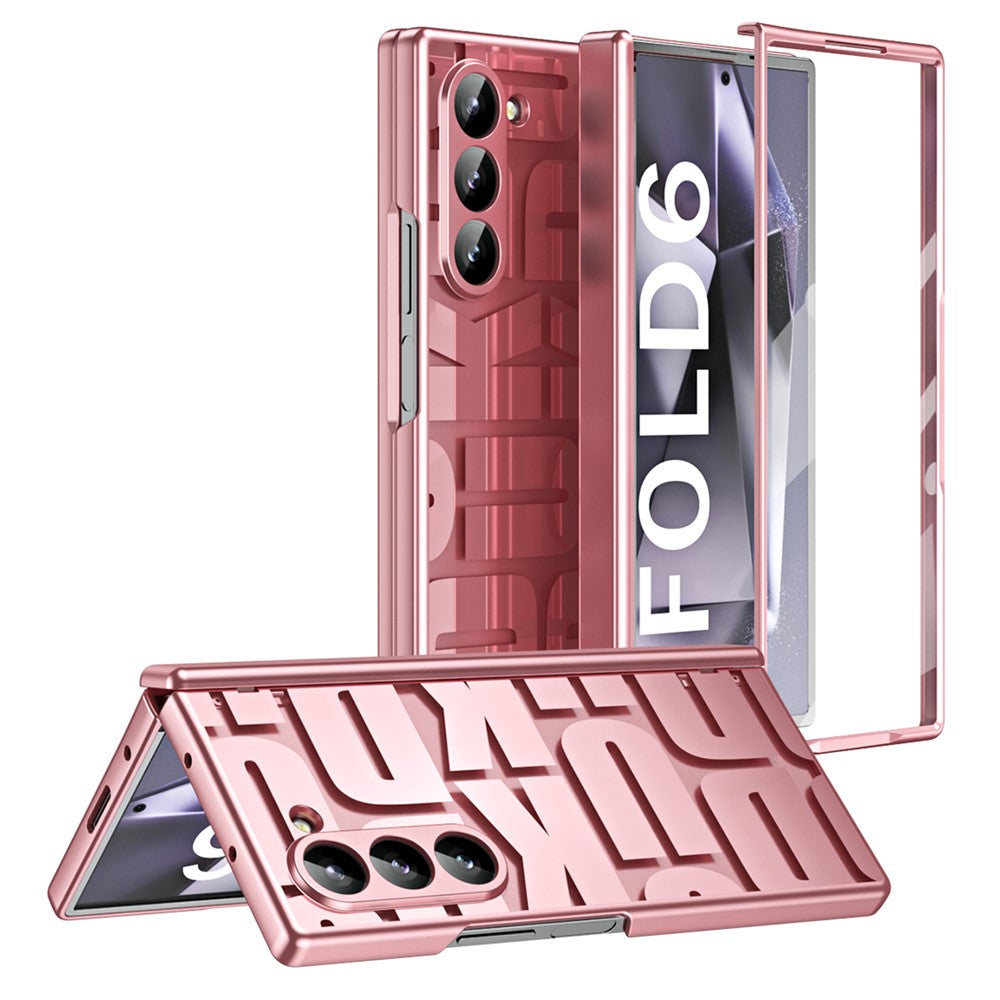 Til Samsung Galaxy Z Fold6 5G Etui Elektroplettering PC Telefoncover med Skærmbeskytter af Hærdet Glas