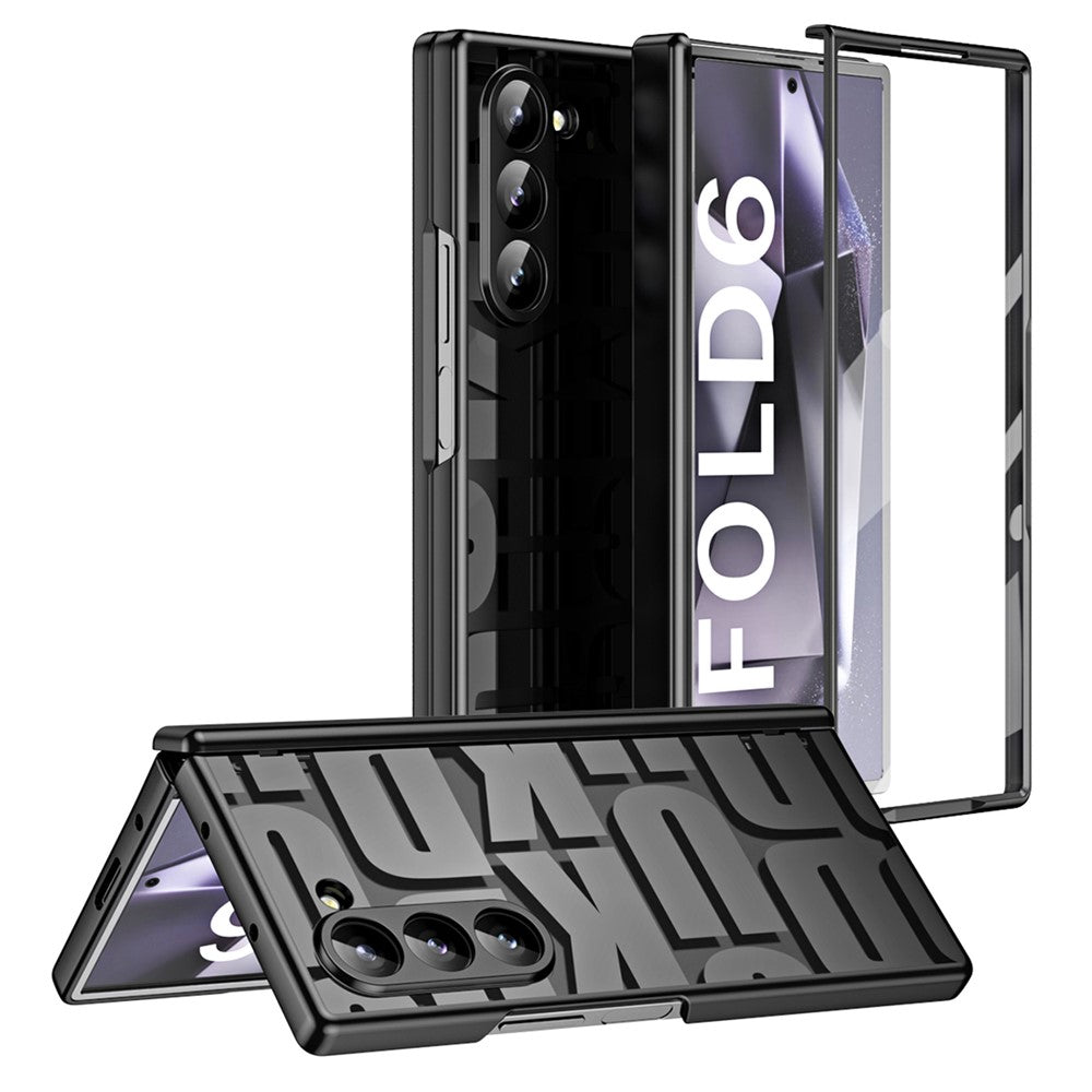 Til Samsung Galaxy Z Fold6 5G Etui Elektroplettering PC Telefoncover med Skærmbeskytter af Hærdet Glas